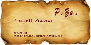 Preindl Zsuzsa névjegykártya
